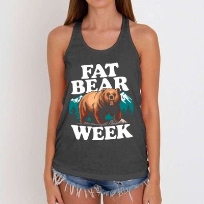 Fat Bear Week 2024 Grazer Animal Lover Alaska Katmai Nature Women's Knotted Racerback Tank