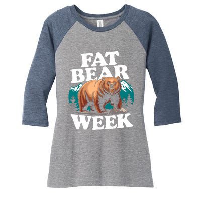 Fat Bear Week 2024 Grazer Animal Lover Alaska Katmai Nature Women's Tri-Blend 3/4-Sleeve Raglan Shirt