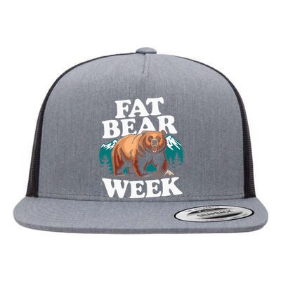 Fat Bear Week 2024 Grazer Animal Lover Alaska Katmai Nature Flat Bill Trucker Hat