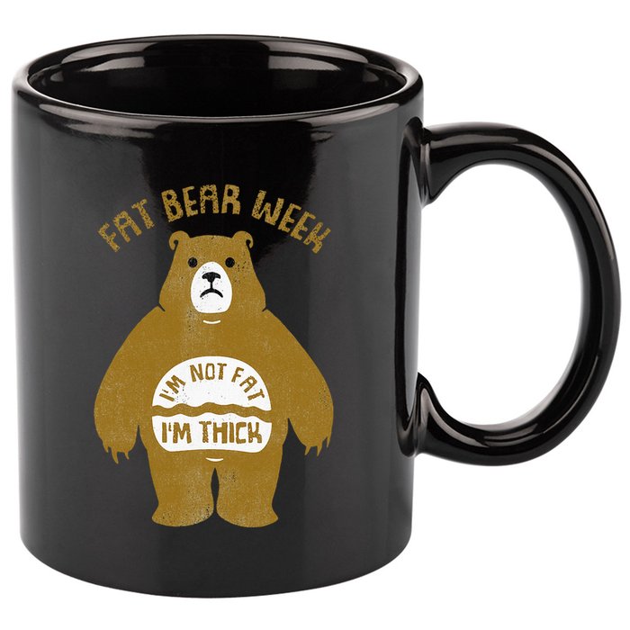 Fat Bear Week IM Not Fat IM Thick 11oz C Handle Ceramic Mug