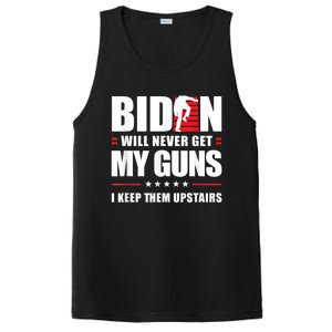 Funny Biden Will Never Get My Guns I Keep Them Upstairs PosiCharge Competitor Tank