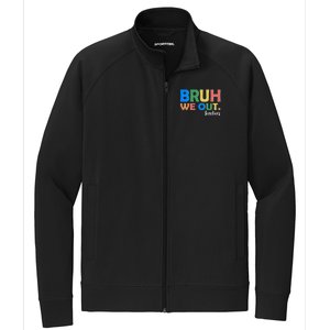 Funny BRUH We Out Teachers Schools Out Stretch Full-Zip Cadet Jacket