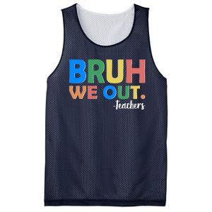 Funny BRUH We Out Teachers Schools Out Mesh Reversible Basketball Jersey Tank