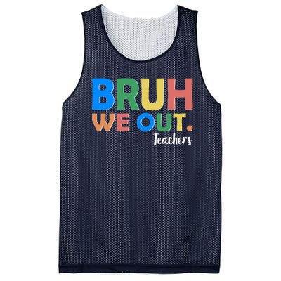 Funny BRUH We Out Teachers Schools Out Mesh Reversible Basketball Jersey Tank