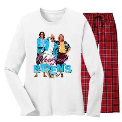 Funny Biden Weekend At Bidens Funny Women's Long Sleeve Flannel Pajama Set 