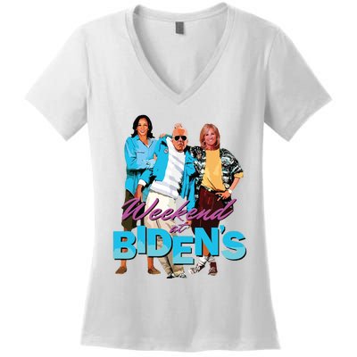 Funny Biden Weekend At Bidens Funny Women's V-Neck T-Shirt