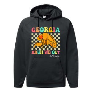 Funny Bruh We Out Cicada Georgia 2024 For Teachers Summer Performance Fleece Hoodie