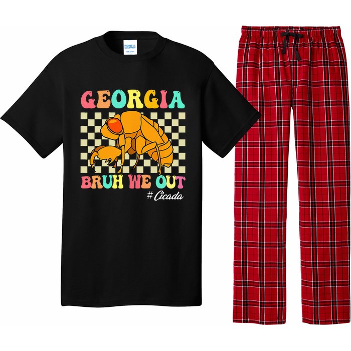 Funny Bruh We Out Cicada Georgia 2024 For Teachers Summer Pajama Set