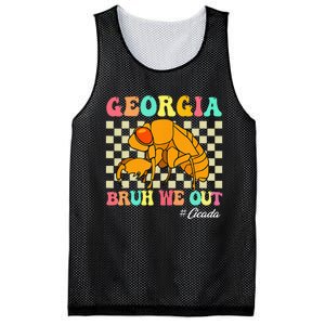 Funny Bruh We Out Cicada Georgia 2024 For Teachers Summer Mesh Reversible Basketball Jersey Tank