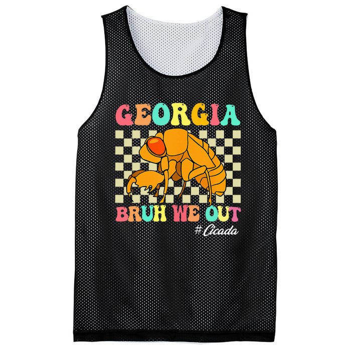 Funny Bruh We Out Cicada Georgia 2024 For Teachers Summer Mesh Reversible Basketball Jersey Tank