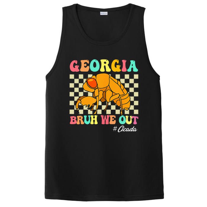 Funny Bruh We Out Cicada Georgia 2024 For Teachers Summer PosiCharge Competitor Tank