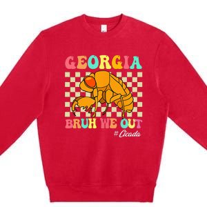 Funny Bruh We Out Cicada Georgia 2024 For Teachers Summer Premium Crewneck Sweatshirt