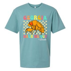 Funny Bruh We Out Cicada Georgia 2024 For Teachers Summer Sueded Cloud Jersey T-Shirt