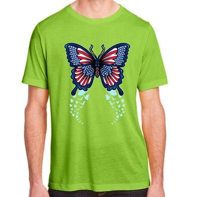 Funny Butterfly With Usa Flag American Patriotic 4th Of July Great Gift Adult ChromaSoft Performance T-Shirt