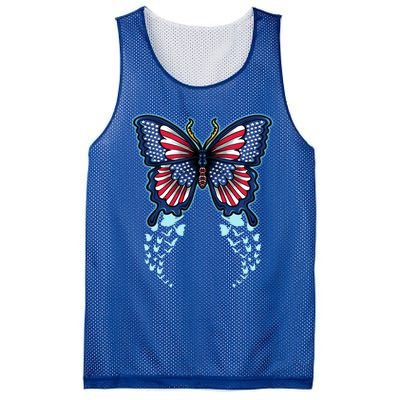 Funny Butterfly With Usa Flag American Patriotic 4th Of July Great Gift Mesh Reversible Basketball Jersey Tank