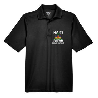 Freedom Began With Us Happy Haitian Flag Day Men's Origin Performance Piqué Polo