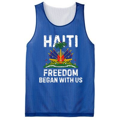 Freedom Began With Us Happy Haitian Flag Day Mesh Reversible Basketball Jersey Tank