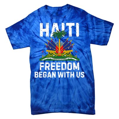 Freedom Began With Us Happy Haitian Flag Day Tie-Dye T-Shirt