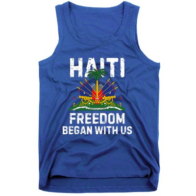 Freedom Began With Us Happy Haitian Flag Day Tank Top