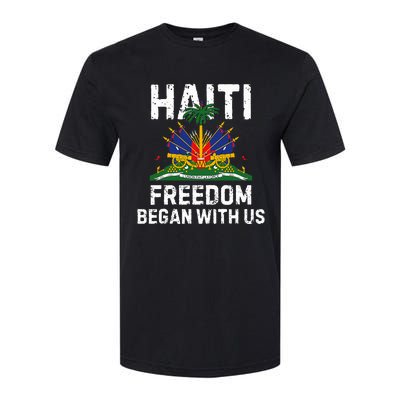 Freedom Began With Us Happy Haitian Flag Day Softstyle® CVC T-Shirt