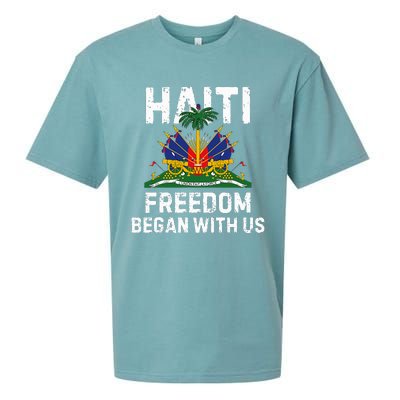 Freedom Began With Us Happy Haitian Flag Day Sueded Cloud Jersey T-Shirt