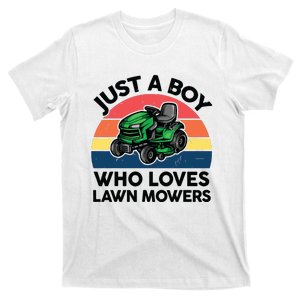 Funny Boy Who Love Lawn Mower T Mowing Gardening T-Shirt