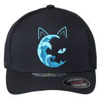 Funny Blue Wave Of Cat Ladies Blue Cats Wave For Kamala Harris 2024 Gift Flexfit Unipanel Trucker Cap