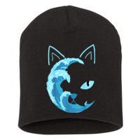 Funny Blue Wave Of Cat Ladies Blue Cats Wave For Kamala Harris 2024 Gift Short Acrylic Beanie