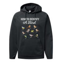 Funny Bird Watcher How To Identify A Bird Unique Birder Performance Fleece Hoodie