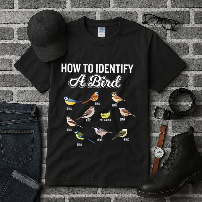 Funny Bird Watcher How To Identify A Bird Unique Birder Tall T-Shirt