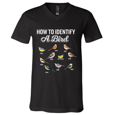 Funny Bird Watcher How To Identify A Bird Unique Birder V-Neck T-Shirt