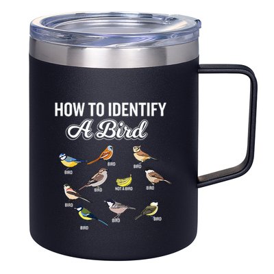 Funny Bird Watcher How To Identify A Bird Unique Birder 12oz Stainless Steel Coffee Mug