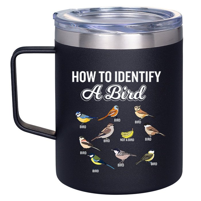 Funny Bird Watcher How To Identify A Bird Unique Birder 12oz Stainless Steel Coffee Mug