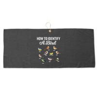 Funny Bird Watcher How To Identify A Bird Unique Birder Large Microfiber Waffle Golf Towel