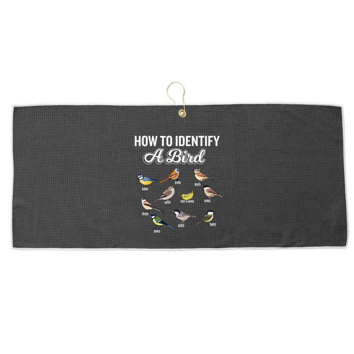 Funny Bird Watcher How To Identify A Bird Unique Birder Large Microfiber Waffle Golf Towel
