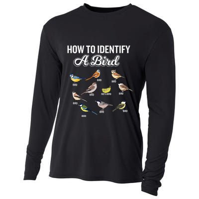Funny Bird Watcher How To Identify A Bird Unique Birder Cooling Performance Long Sleeve Crew