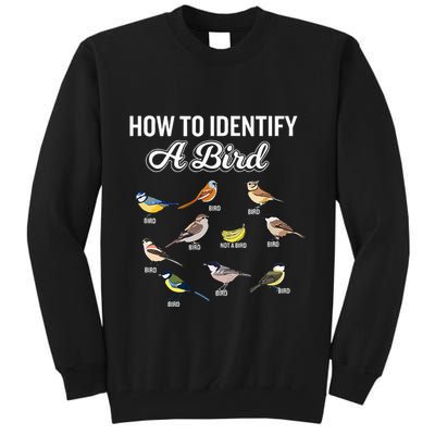 Funny Bird Watcher How To Identify A Bird Unique Birder Tall Sweatshirt
