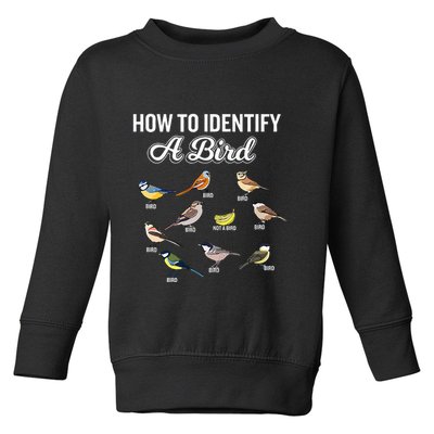 Funny Bird Watcher How To Identify A Bird Unique Birder Toddler Sweatshirt