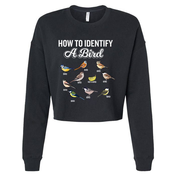 Funny Bird Watcher How To Identify A Bird Unique Birder Cropped Pullover Crew