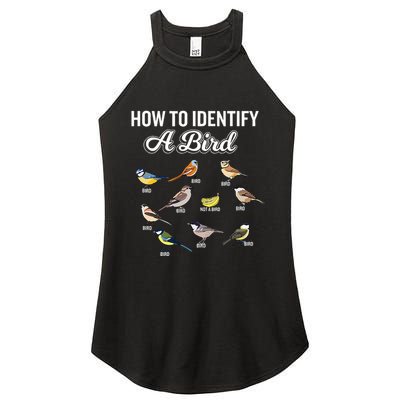 Funny Bird Watcher How To Identify A Bird Unique Birder Women's Perfect Tri Rocker Tank