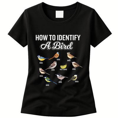 Funny Bird Watcher How To Identify A Bird Unique Birder Womens T-Shirt
