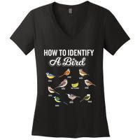 Funny Bird Watcher How To Identify A Bird Unique Birder Women's V-Neck T-Shirt