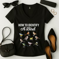 Funny Bird Watcher How To Identify A Bird Unique Birder Women's V-Neck T-Shirt