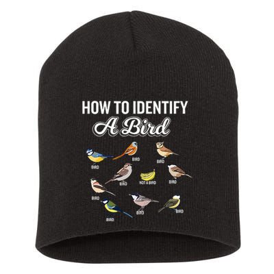 Funny Bird Watcher How To Identify A Bird Unique Birder Short Acrylic Beanie