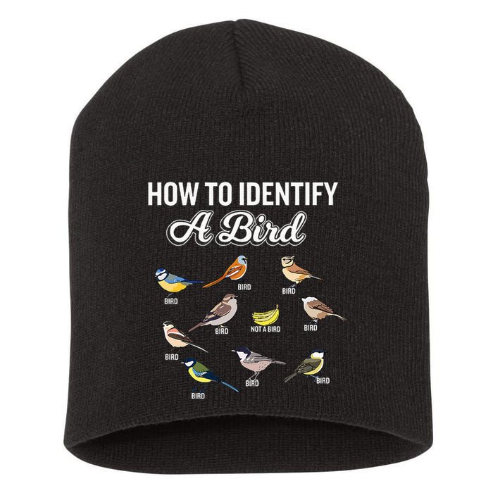 Funny Bird Watcher How To Identify A Bird Unique Birder Short Acrylic Beanie