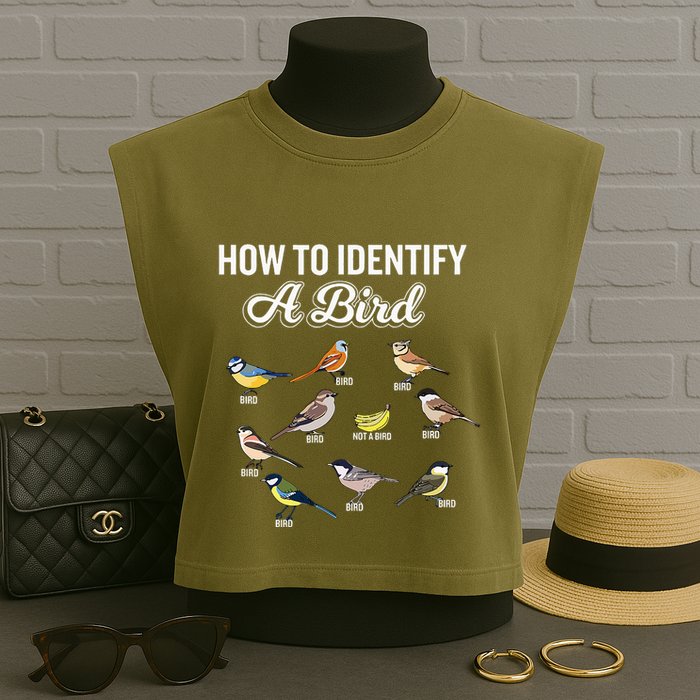 Funny Bird Watcher How To Identify A Bird Unique Birder Garment-Dyed Women's Muscle Tee