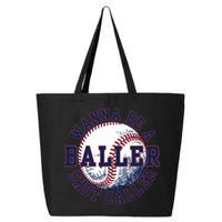 Funny Baller Wanna Be A Shot Caller Baseball Player 25L Jumbo Tote