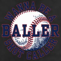 Funny Baller Wanna Be A Shot Caller Baseball Player 25L Jumbo Tote