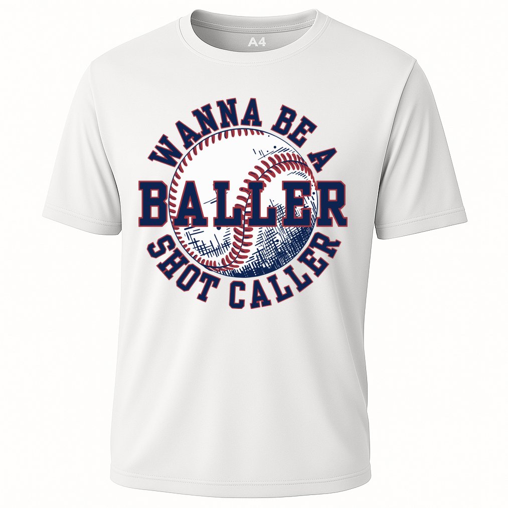 Funny Baller Wanna Be A Shot Caller Baseball Player Performance Shirt