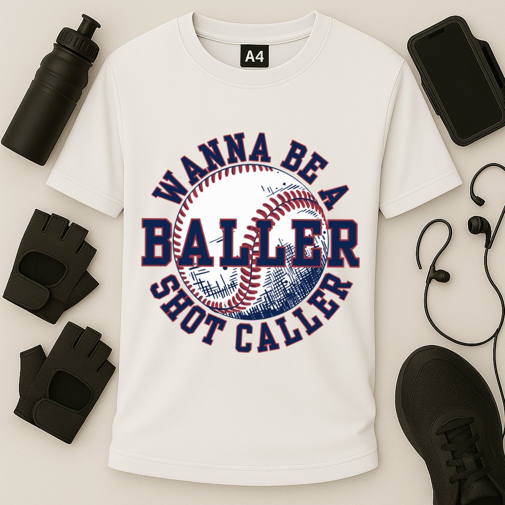 Funny Baller Wanna Be A Shot Caller Baseball Player Performance Shirt